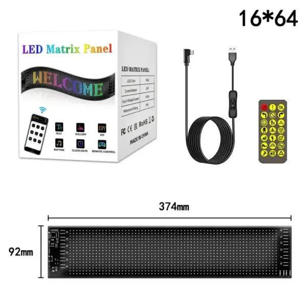 Esnek Led Matrix Panel, Araba Için Katlanır Led 16x64 Araba LED Matrix paneli