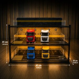 Diorama Garaj Ledli 3 Katlı Otopark + 4  MAKET ÇEKİCİ