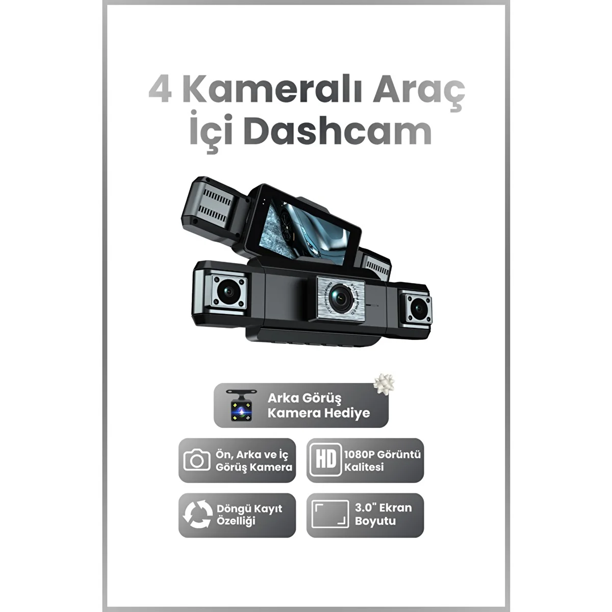 Harvox 9720 Araç Içi Hd Kamera 4 Kameralı Wifi Özellikli 1080p Full Hd Gece Görüşlü G-sensör Dashcam